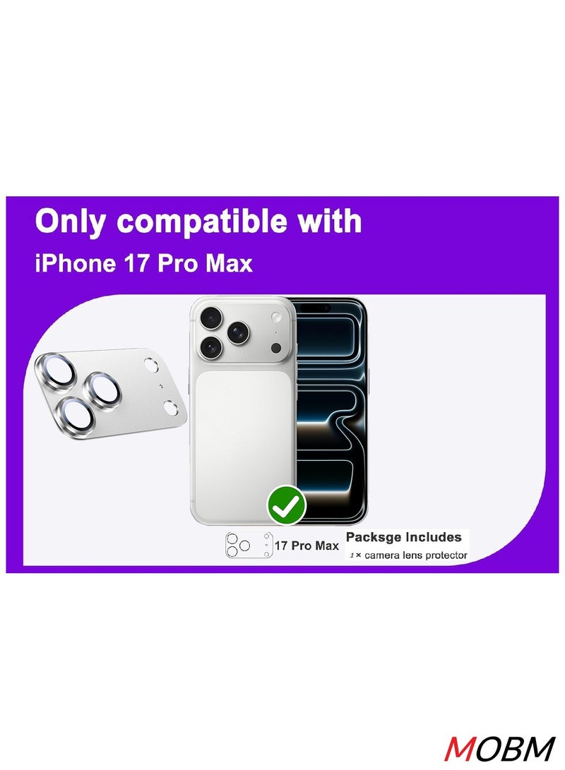 MOBM For iPhone 17 Pro max Camera Lens Protector Silver - Image 2